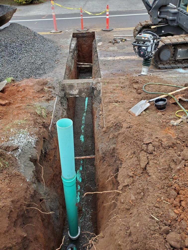 A septic tank installation in progress by Bruce Johnson Construction