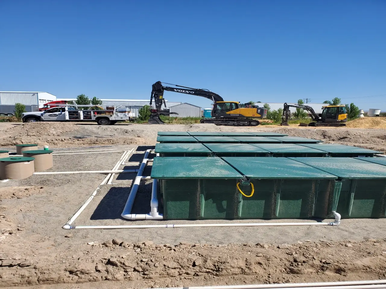 A Commercial septic installation in progress by Bruce Johnson Construction